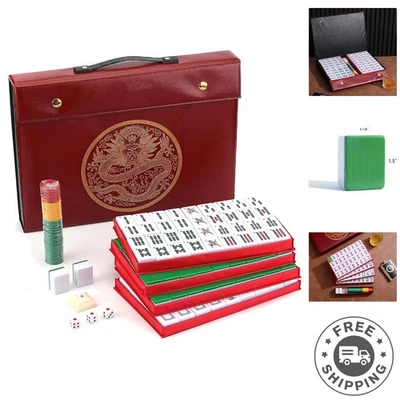 X-Large Chinese Mahjong Set - 146 Numbered Tiles in Melamine with Travel Case - Image 1 of 4