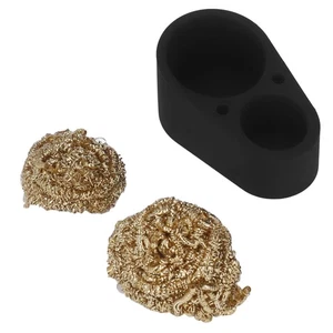 Soldering Iron Tip Cleaner Cleaning Wire Silicone Holder Double Ball Accessory´ - Picture 1 of 22