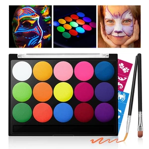 Skymore Kinderschminke Set, UV Bodypainting Farben Fluoreszenz Face Paint 15 Far - Bild 1 von 12