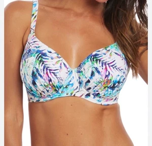 Fantasie Fiji Full Cup Bikini Top Blue Multi Size 32D Adjustable Staps - Picture 1 of 10