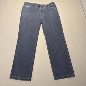 Meyer Chicago Trousers Mens W36 L30 Blue Straight Fit Chinos Stretch Zip Fly - Picture 1 of 12