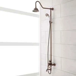 Signature Hardware Dolwick Aufputz Rohr Dusche und Badewanne Wasserhahn - Öl eingerieben Bronze - Bild 1 von 9