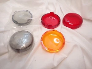 5 Turn Signal Light Lens Covers Harley Touring Road Electra Glide 2 Red 2 Smoke - Picture 1 of 8