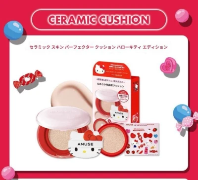 AMUSE Ceramic Skin Perfector Cushion 15g+Refill 15g HELLO KITTY Edition K-Beauty - Image 1 of 4