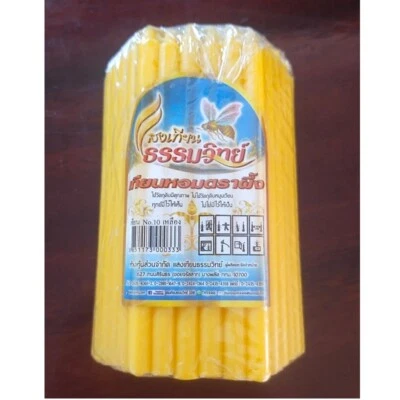 Paquete de 51 varillas de 1 velas de cera de abeja adoración Buda tailandés amarillo iluminación iluminada Foto 1 de 4