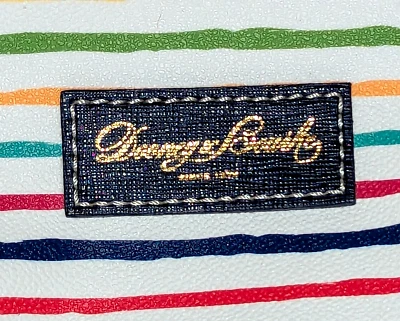 Bolso de Mano Dooney & Bourke Acuarela Rayas Azul Borde Rojo Interior Foto 1 de 4