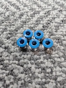 Chainring Bolts Single Speed 5 Bolts  Old School Bmx Maui Blue - Picture 1 of 1
