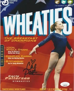 CARLY PATTERSON SIGNED 8X10 GYMNAST 2004 USA OLYMPICS WHEATIES CEREAL JSA COA - Picture 1 of 3