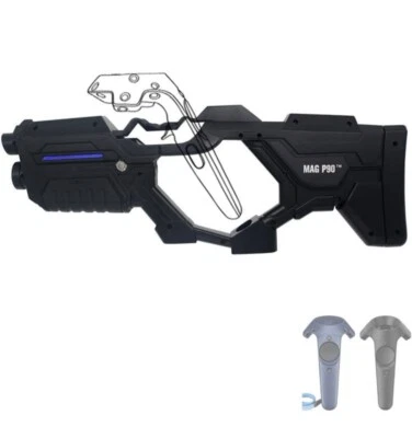 BeswinVR MAG P90 VR Gun Controller Plastic Holder for HTC VIVE 1.0, Vive Pro 2.0