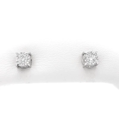 Aretes con marco de galería de diamantes de oro blanco de 14k 1ctw nuevos Zales Foto 1 de 4