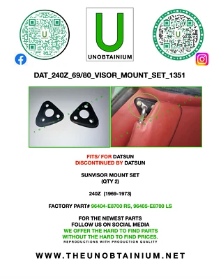 PEÇA DE MONTAGEM PARA VISEIRA DATSUN 240Z #96404-E8700 RH, PART#96405-E8700 LH - Imagem 1 de 3