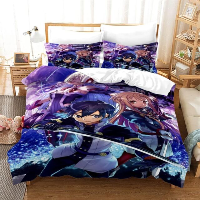 Anime Cartoon Series Printed Quilt Cover Two-piece Three-piece Children's  Bedroom Decorative Quilt Cover