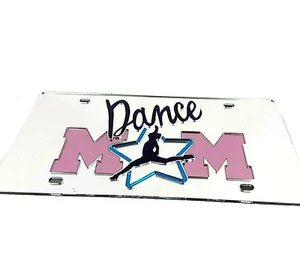 Pink DANCE MOM Reflective License Plate Tag Vanity Novelty 6 by 12 Inches Star - Picture 1 of 7