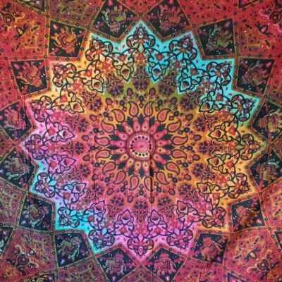 Mandala psicodélico estrella bohemia tapiz ecléctico decoración del hogar colgante de pared rey Foto 1 de 4
