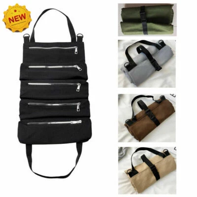 Canvas Car Seat Back Organizer Tools Storage Pouch Roll up Bag Pocket Holder New - Image 1 of 4