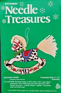Vtg Needle Treasure Rocking Horse Crewel Embroidery Kit Christmas Ornament 00813 - Picture 1 of 3
