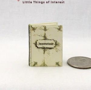 WHITE BOOK OF INCANTATIONS Magic Spells Miniature 1:12 Scale Readable Illustrate - Picture 1 of 8