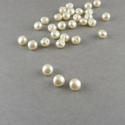 Kugel-Knöpfe Perle 9mm -Ivory- Elfenbein Brautkleid Bluse Knopfleiste Nähen    - Bild 1 von 4