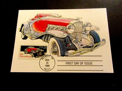 5 US Postage Stamps First Day Issue Covers Antique 1920's -30's Cars Detroit  - Image 1 of 4