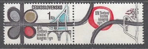 CZECHOSLOVAKIA 1971 SC#1768 **MNH st.+lab. 14th World Highways and Bridges Cong. - Imagen 1 de 1