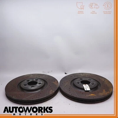 10-15 Jaguar XF X250 5.0L S/C Front Left & Right Side Brake Rotor Disk Set OEM - Image 1 of 4
