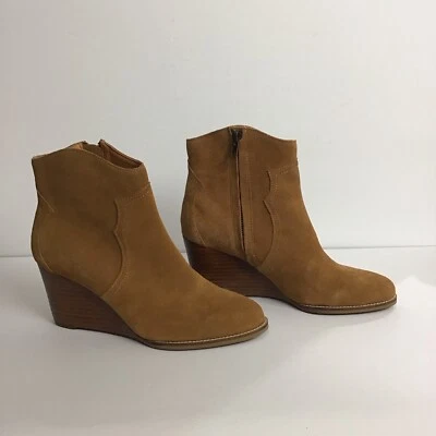 Botines de cuña Andre Assous Sally de gamuza coñac para mujer talla 8M Foto 1 de 4