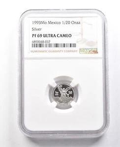 1993 Mo Mexico 1/20 Onza Silver Libertad PF69 UCAM NGC Top Pop *3261 - Picture 1 of 3