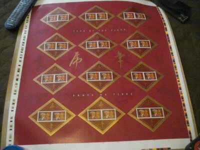 VINTAGE 1998 YEAR OF THE TIGER/ANNEE DU TIGRE UNCUT PRESS SHEET(24 STAMPS) - Image 1 of 4