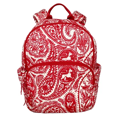 Mochila pequeña VERA BRADLEY Banbury llave cachemira algodón rojo blanco 50102-20574 Foto 1 de 4