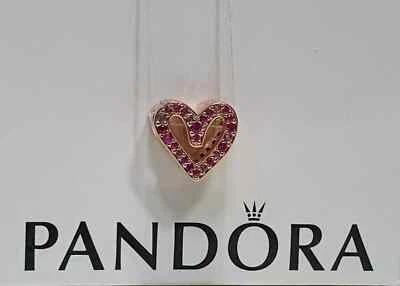 Pandora Sparkling Ruby Red & Pink Freehand Heart Charm Roségold (788692C02) - Bild 1 von 4