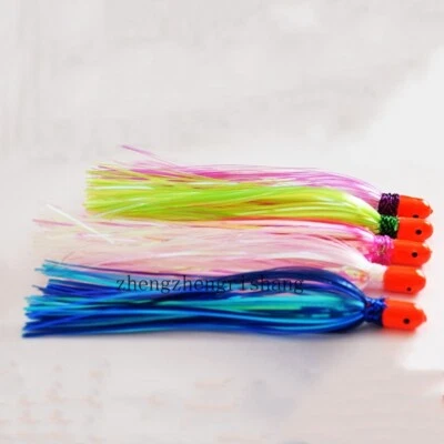 4 piezas Bucktail Teaser Plantilla Señuelos de Pesca Mylar Flash Teasers Bucktail Plantillas de Pelo Foto 1 de 4