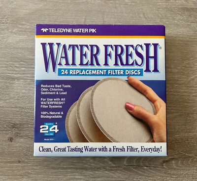 Teledyne Water Pik Waterfresh Pour Thru 1 caja 24 discos de filtro de repuesto WR-1 Foto 1 de 4