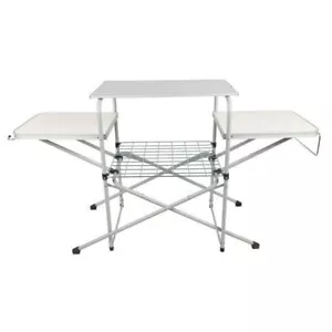 Outdoor Camping Table Folding Portable BBQ Desk Picnic Tables w/Storage Shelf US - Picture 1 of 7