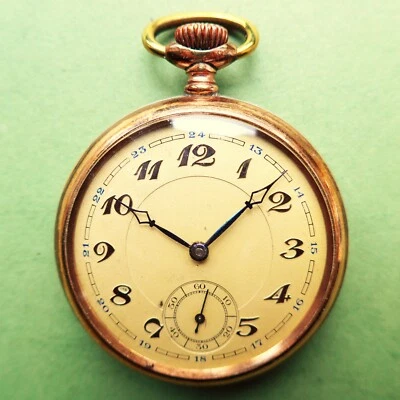 solide HERREN TASCHENUHR, Zylinderhemmung, mod. Remontoir-gute Funktion-ca. 1935 - Bild 1 von 4