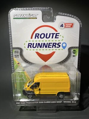 Autobús escolar Ram Promaster 2500 2021 Greenlight 1:64 Ruta Corredores Serie 4 Foto 1 de 2