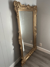Vintage Gold ORNATE BASSETT Mirror Co 59”x34 Hollywood Regency Full Body Size Ex