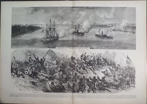 Battle Of Fort Hudson Black Soldiers African American Civil War Frank Leslie's - Picture 1 of 1