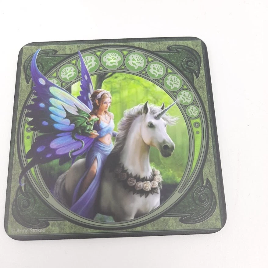 Ann Stokes Unicornio Verde Hada Caballo Montaña rusa Café Té Foto 1 de 1