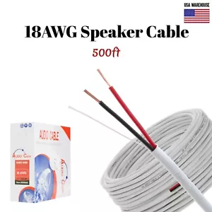 Cable de altavoz 18AWG 500 ft CL2 en pared calibre 18/2 2 conductores cable de audio a granel nuevo - Imagen 1 de 5