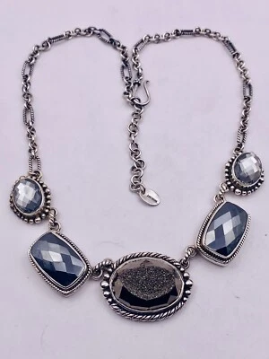 LORI BONN Hematite, Drousy 5 Gemstone Sterling Silver Necklace - Image 1 of 3