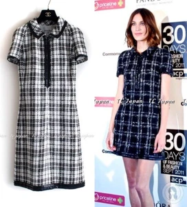 CHANEL 07S Ivory Black Cotton Silk Tweed Dress Alexa Chung by Karl Lagerfeld 38 - Picture 1 of 23