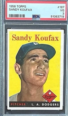 1958 Topps - #187 Sandy Koufax - Centrado - PSA 3 (nuevo grado)  Foto 1 de 2