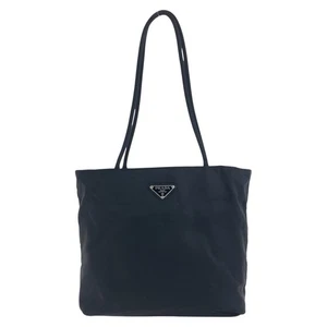 PRADA Tessuto Triangle with Logo Tote Bag Black SilverHardware Nylon - Bild 1 von 10
