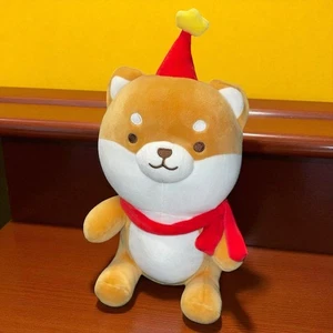 Sciarpa stella albero di Natale 12" mini peluche shiba inu cane peluche cucita - Foto 1 di 11