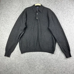 De Colección J Crew Suéter Polo Para Hombres XL Gris Lana Merino Super Geelong Preppy Dinero Antiguo - Imagen 1 de 11