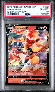 Pokemon TCG Infernape V SWSH252 Sword & Shield Black Star Promo Card - PSA 10 - Picture 1 of 2