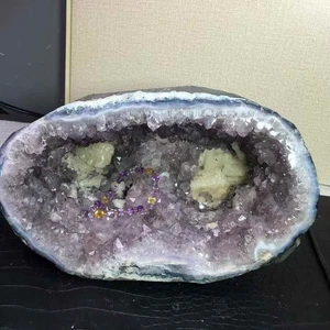 Geoda de amatista natural de 12 lb racimo de cuarzo muestra mineral crudo energía - Imagen 1 de 4