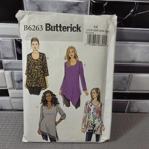 Butterick Sewing Pattern B6263 UNCUT Women's Tunic Shirt Top Blouse Sz 26W - 32W - Picture 1 of 5