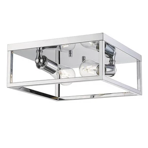 Golden Lighting 2072-FM Wesson 2 Light 12"W Flush Mount Square - Chrome - Picture 1 of 12