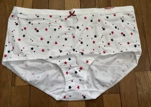 Plus Size 18/20 Lane Bryant Cacique Full Brief Cotton Panty Red White Blue Stars - Picture 1 of 6